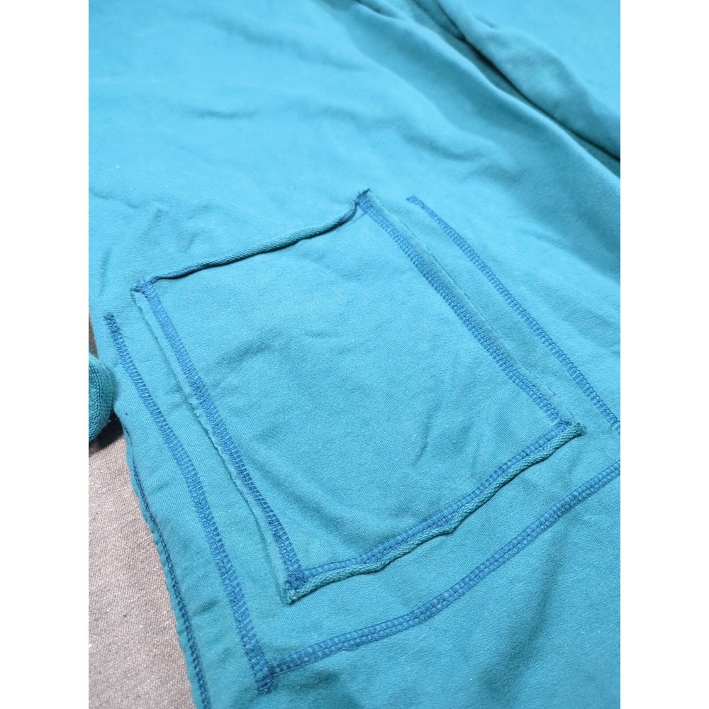 Soft Surroundings Lagenlook Tunic Length Jacket Teal Exposed Seam Womens Small - Picture 9 of 16
